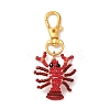 2Pcs Crayfish Glass Seed Beads Pendant Decorations HJEW-MZ00352-3