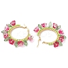 Glass Hoop Earrings EJEW-TA00589-02-4
