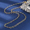 Brass Textured Oval Link Chain Necklaces for Women Men NJEW-F337-07G-1