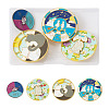 4Pcs 4 Style Elephant & Cat & Girl and Boy & Diamond Rotating Enamel Pins Set JEWB-TA0001-09-11