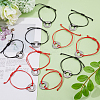 10Pcs 2 Colors Eco-Friendly Korean Waxed Polyester Braided Beaded Bracelets BJEW-DC00004-5