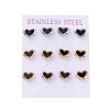 Heart 304 Stainless Steel Acrylic Stud Earrings STAS-D188-11-2