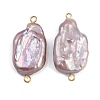 Natural Freshwater Pearl Keshi Pearl Nuggets Connector Charms STAS-D378-14G-1