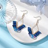 Braided Glass & 201 Stainless Steel Dangle Earrings EJEW-MZ00159-02-1