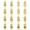 16Pcs 8 Colors Brass Micro Pave Cubic Zirconia Pendants KK-SZ0005-99-1