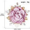 Cloth Rose with Crystal Rhinestone Brooch Pin JEWB-WH0028-13LG-2