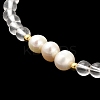 Natural Agate and Natural Quartz Crystal Bead Bracelets BJEW-E098-16G-2