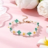 Flower Glass Beaded Bracelets for Women BJEW-TA00626-1