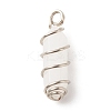 Natural White Jade Double Terminal Pointed Pendants PALLOY-JF01686-05-2