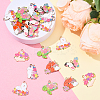 24Pcs 6 Styles Animal Flower Alloy Enamel Pendants ENAM-YW0005-47-5