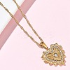 304 Stainless Steel Rhinestone Pendant Necklaces for Women NJEW-B150-01G-02-2