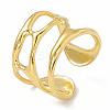 Ion Plating(IP) 304 Stainless Steel Wide Hollow Open Cuff Ring for Women LS-RJEW-G275-02G-1