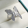 Brass Pave Cubic Zirconia Finger Rings FS-WG8437D-01-2