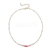 Dyed Natural Malaysia Jade Faceted Rondelle Beaded 304 Stainless Steel Satellite Chain Necklaces for Women NJEW-JN05783-01-4