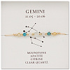 Natural stone constellation bracelet with 12 zodiac signs X-NR2952-9-1