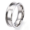 201 Stainless Steel Grooved Finger Ring for Women STAS-WH0039-09B-P-2