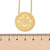 304 Stainless Steel Clear Cubic Zirconia Moon Phase Flat Round Pendant Necklaces LS-NJEW-R018-03G-5