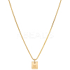 1Pc Stainless Steel Letter Rectangle Pendant Necklaces NJEW-LP0001-34R-G-1