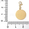 304 Stainless Steel Flat Round with Star Pendant Decoration STAS-S165-31G-3