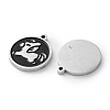 304 Stainless Steel Black Enamel Charms STAS-M102-17P-06-2