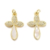 Brass Micro Pave Clear Cubic Zirconia Pendants KK-K365-10B-G-1