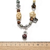 Ethnic Style Alloy & Porcelain Ceramic Beads Pendant Tassel Y Necklaces NJEW-D308-03B-3