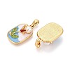 304 Stainless Steel Rhinestone & Enamel & ABS Imitation Pearl Pendants STAS-T072-85A-G-2