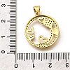 Rack Plating Brass Micro Pave Cubic Zirconia Pendants KK-L226-050G-01-3