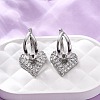 Brass Micro Pave Clear Cubic Zirconia Hoop Earrings EJEW-D322-08P-1