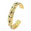 304 Stainless Steel Natural Malachite Cuff Bracelets BJEW-U009-01G-01-2