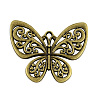 Tibetan Style Alloy Filigree Butterfly Pendants TIBEP-S282-AB-FF-1