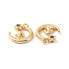 Moon with Rabbit Brass Enamel Pendants KK-G435-08G-3