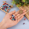 64Pcs 8 Colors Two-Tone Handmade Polymer Clay Disco Ball Beads RB-SW0001-01-5