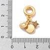 Brass Clear Cubic Zirconia Star & Shell Shape & Flat Round European Dangle Charms KK-M305-20G-3