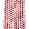 Ombre Effect Dyed Electroplate Opaque Glass Beads Strands EGLA-Q130-01A-19-2