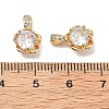 Brass Micro Pave Clear Cubic Zirconia Charms KK-A259-31G-3