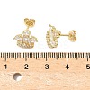 Brass Micro Pave Cubic Zirconia Stud Earrings EJEW-D323-05G-5