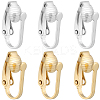 40Pcs 2 Colors Brass Clip-on Earring Findings KK-BBC0011-91-1