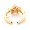 Star with Evil Eye Cubic Zirconia Cuff Ring for Women RJEW-C004-23-RS-3