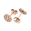 304 Stainless Steel Stud Earring Findings Ion Plating(IP) STAS-P434-06B-RG-2