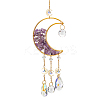 Crystal Chandelier Glass Teardrop Pendant Decorations HJEW-PH01778-01-1