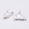 Brass Micro Pave Cubic Zirconia Hoop Earring Findings with Latch Back Closure ZIRC-K075-30P-3