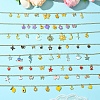 Flower & Fruit & Heart Alloy Yellow Enamel Pendant Necklaces NJEW-FS00011-5