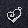 Tarnish Resistant 201 Stainless Steel Open Heart Charms STAS-Q201-JN320-1-2