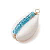 42Pcs 42 Styles Natural Cowrie Shell & Glass Seed Beads Pendants PALLOY-JF02759-5