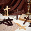 12Pcs 3 Colors Easter Wood Cross Figurines Ornaments DJEW-GA0001-85-4