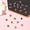 24Pcs 12 Colors Heart Rack Plating Brass Glass Charms KK-FS0001-39-8