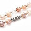 Natural Pearl Beaded Necklace for Girl Women NJEW-JN03669-01-5