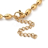 Ion Plating(IP) 304 Stainless Steel Oval Ball Chain Bracelets for Women BJEW-C046-01G-3