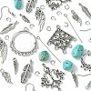 DIY Feather Wing Alloy & Synthetic Turquoise Dangle Earring Making Kits DIY-FS0006-34-2
